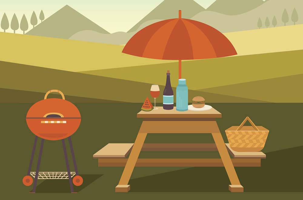 Kids Picnic Table with Umbrella